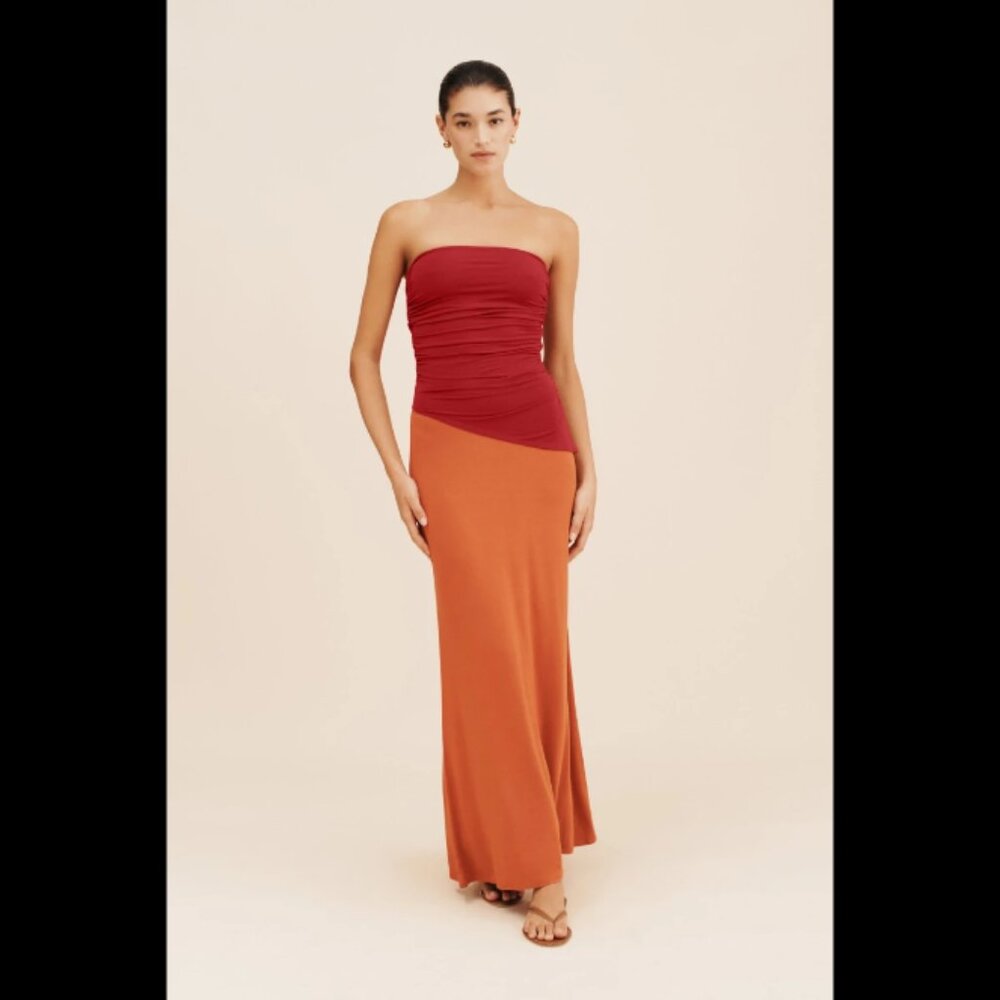 NWT POSSE Women's Mason Strapless Top – Crimson Size XL - Picture 2 of 7